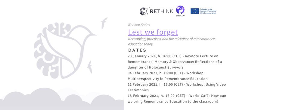 Lest We Forget – webinars on remembrance education