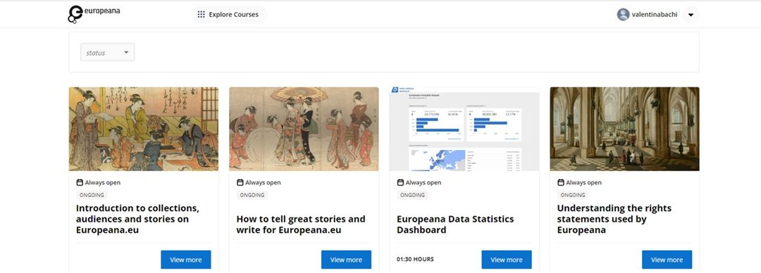 Work ongoing for the Europeana new Training and Learning environment