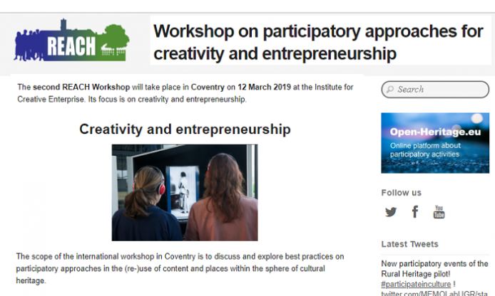 Participatory approaches for creativity and entrepreneurship – REACH workshop