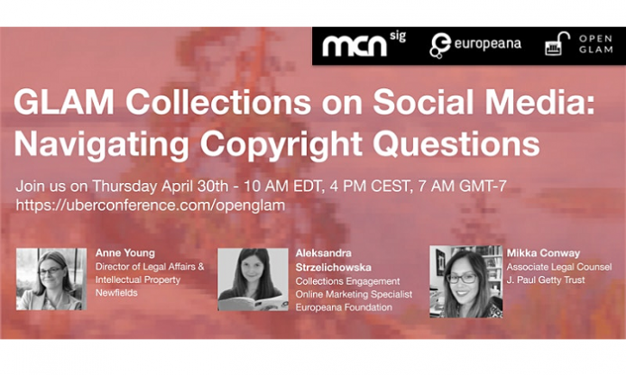 Second webinar about GLAMs and copyright – 30/4 h. 16 CET