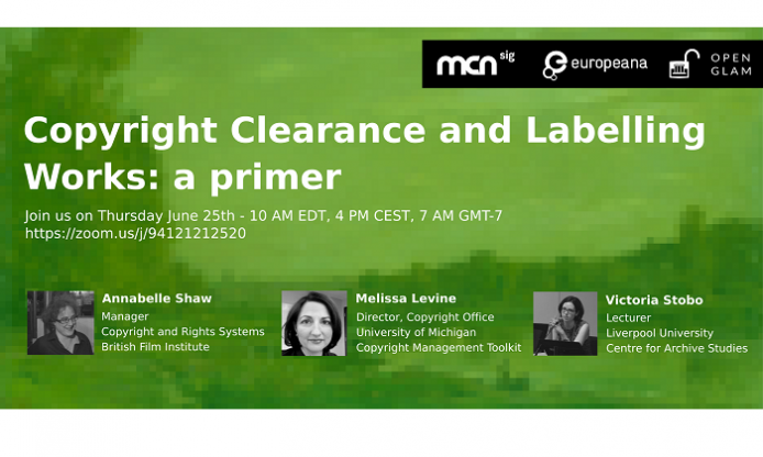 Copyright clearance webinar – 25/6 h. 16 CEST