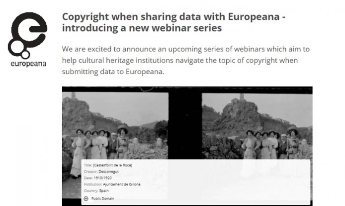 Copyright when sharing data with Europeana – a webinar series
