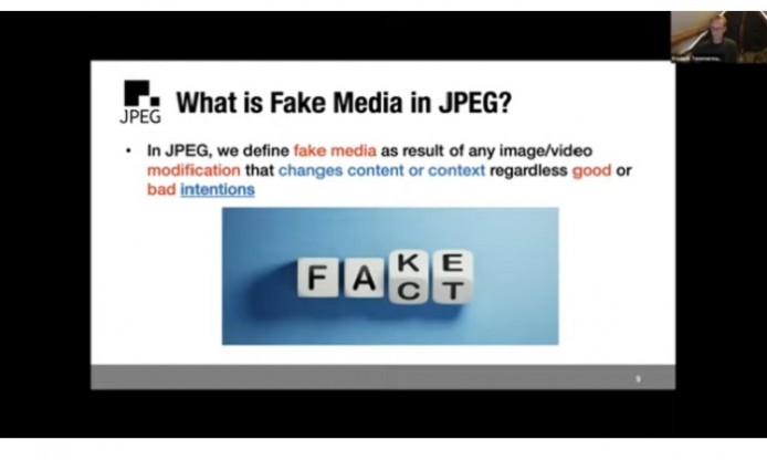 JPEG Fake Media Workshop, online 25/3/2021