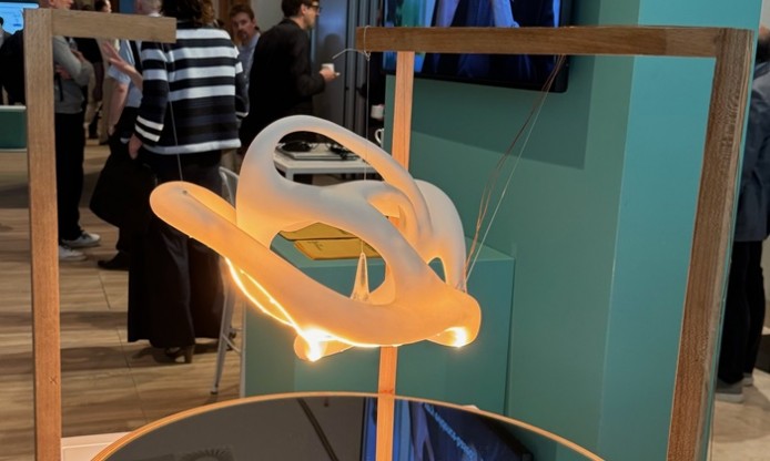 Roel Heremans preparing an interactive data sculpture in collaboration with imec