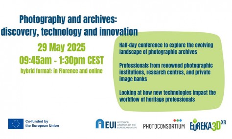 “Photography and archives: discovery, technology and innovation” – A public event for heritage and archives professionals and creators
